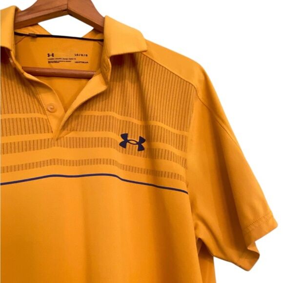 Under Armour Gold Loose Fit Golf short Sleeve Polo Shirt Medium - Picture 5 of 9